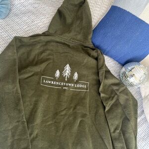 Forrest Green Men's Hoodie With Tree Decals made in Canada